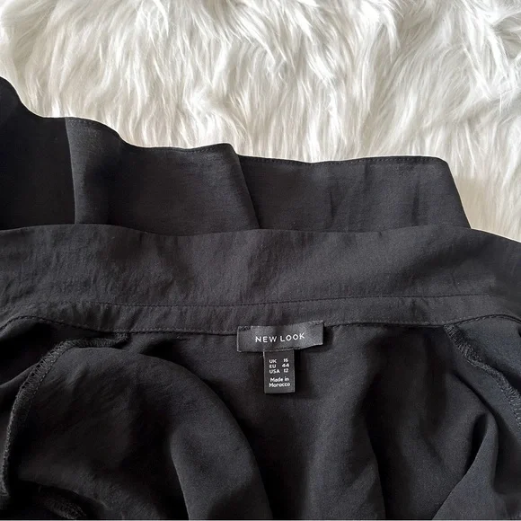 Women’s Dresses | tie waist tiered shirt dress in black - Picture 9 of 9